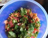 A picture of step 2 of Veg stuffed Suji Pancake.