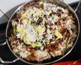 A picture of step 12 of Kathal biryani with pudina dhania chhachh.