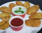 A picture of step 7 of Crispy Aaloo pakoray.