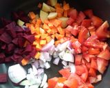 A picture of step 1 of Basil Beetroot Soup.
