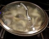 A picture of step 6 of Chicken Schnitzel with a Creamy Mushroom Sauce.