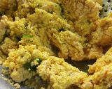 A picture of step 3 of Vatli Dal - Ground Lentil stir fry.