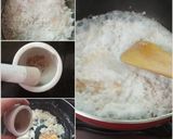 A picture of step 2 of Coconut barfi with china grass.