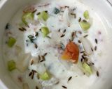 A picture of step 3 of Veg raita.