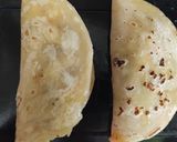 A picture of step 4 of Leftover rajma chawal taco 🌮.