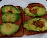 A picture of step 5 of My Grilled Chopped Pork, Avocado,Tomato & Poached Egg on Toast.