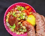 A picture of step 2 of Cooked Quinoa Chaat.