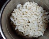 A picture of step 1 of Tricolour Burfi (no fire recipe).