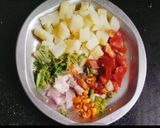 A picture of step 3 of Kala chana masala chaat / Black chickpeas masala chaat.
