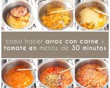 Foto del paso 1 de la receta: Arroz con carne y salsa de tomate / Arroz con tuco. SÚPER ECONÓMICO y lo hacemos en 30 minutos!