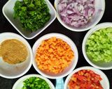 A picture of step 1 of Cheese Khakra Chaat.