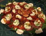 Une image de l'étape 2 de Salade de tomates,roquette,mozzarella di buffala et figues du jardin sauce au vinaigre de figues.