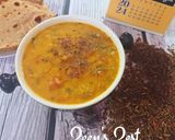 A picture of step 4 of Hyderabadi Chugur Khatti Daal or Tender Tamarind Leaves Khatti Daal for lunch.