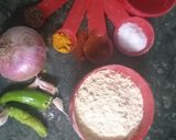A picture of step 1 of Chiwad bhaji besan.