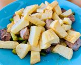 Foto del paso 5 de la receta: Atún, ajetes y patatas con aceite de jamón