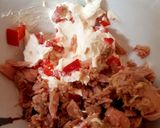 A picture of step 2 of My Tuna Tagliatelle in red Pepper & Ricotta Cheese Pesto. 😍.