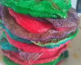 A picture of step 9 of Banana Rainbow Pancakes.