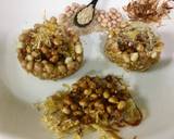 Caramalized peanuts in peanuts-sesame Katoris garnished with spun sugar recipe step 13 photo
