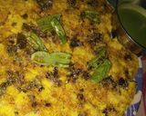 A picture of step 9 of Namkeen Dhokla.