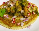 A picture of step 2 of Moong dal pancake with spicy potatoes.