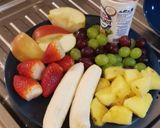 A picture of step 1 of Strawberry smoothie 2.