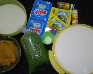 Puding Labu Tiga Lapis (labu, cendol/dawet, pandan) - Step 1