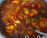 A picture of step 4 of Andhra Avakaya or Raw Mango Pickle.