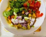 A picture of step 3 of Masoor Dal Bharta with North Indian Style Chapati and Chatpata Mango Pickle.