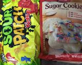 A picture of step 1 of Sour Patch kid cookies.