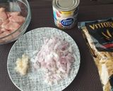 Foto del paso 1 de la receta: Pasta con pollo en salsa blanca