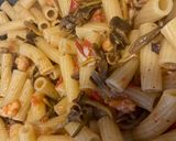 Une image de l'étape 4 de Pâtes, chanterelles et crevettes.