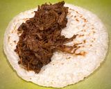 A picture of step 5 of Taquitos Machaca.