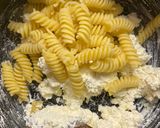 A picture of step 3 of —Alfredo pasta MY WAY— mainly with cottage cheese and broccoli 🥦😊✌🏽.