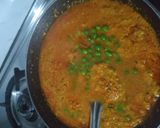 A picture of step 3 of Mutter paneer, paratha with zeera rice and dalfry.