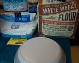 A picture of step 1 of No knead bread.