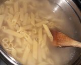 A picture of step 1 of Cheese and bacon pasta bake.