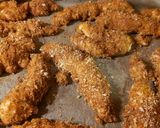 A picture of step 6 of My smokey crispy oven chicken tender(goujons)🤤.