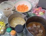 A picture of step 2 of Liver fried rice.