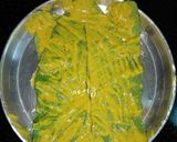A picture of step 6 of Colocassia leaves fritters.