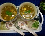 A picture of step 4 of Drumstick or Moringa Leaves and Sweet Corn Soup.
