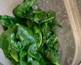 Poached egg on sriracha mayo, Toasted bagel and Korean spinach recipe step 1 photo