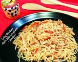 Foto langkah ke 6 dari resep Spicy Chicken Aglio Olio Spaghetti.