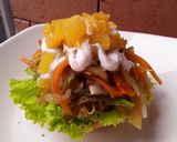 Foto del paso 6 de la receta: Sándwich🥪Vegetal🥗con trocitos de piña🍍dulce🍯