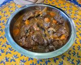 A picture of step 29 of Beef Bourguignon with Sweet Potato, Carrots, Turnips, and Mushrooms.