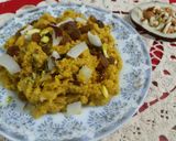 A picture of step 9 of Nishashta halwa.