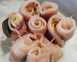 A picture of step 2 of Chicken Roll-Ups with Pea Cream Sauce.