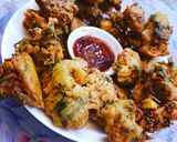 A picture of step 5 of Mix vegetable pakoray.
