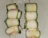 Cukkinitekercs sajttal és sonkás felvágottal recept fázis 1 fotója