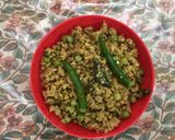 A picture of step 5 of # soya granules with green peas keema.