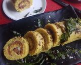 A picture of step 15 of Shezwan Stuffed Dhokla Roll with garlic mayo.